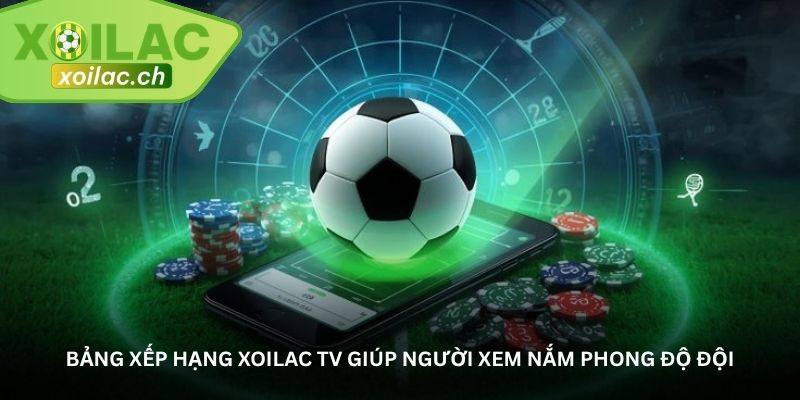 Bảng xếp hạng Xoilac TV giúp người xem nắm phong độ đội
